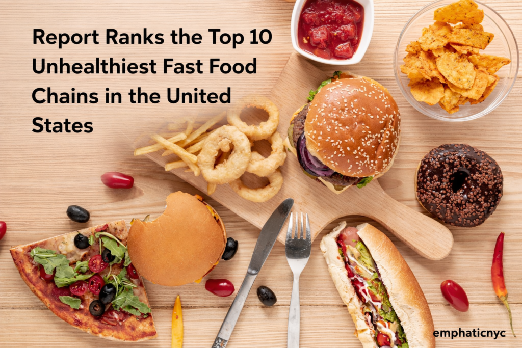 Fast food items with headline about the unhealthiest fast food chains.